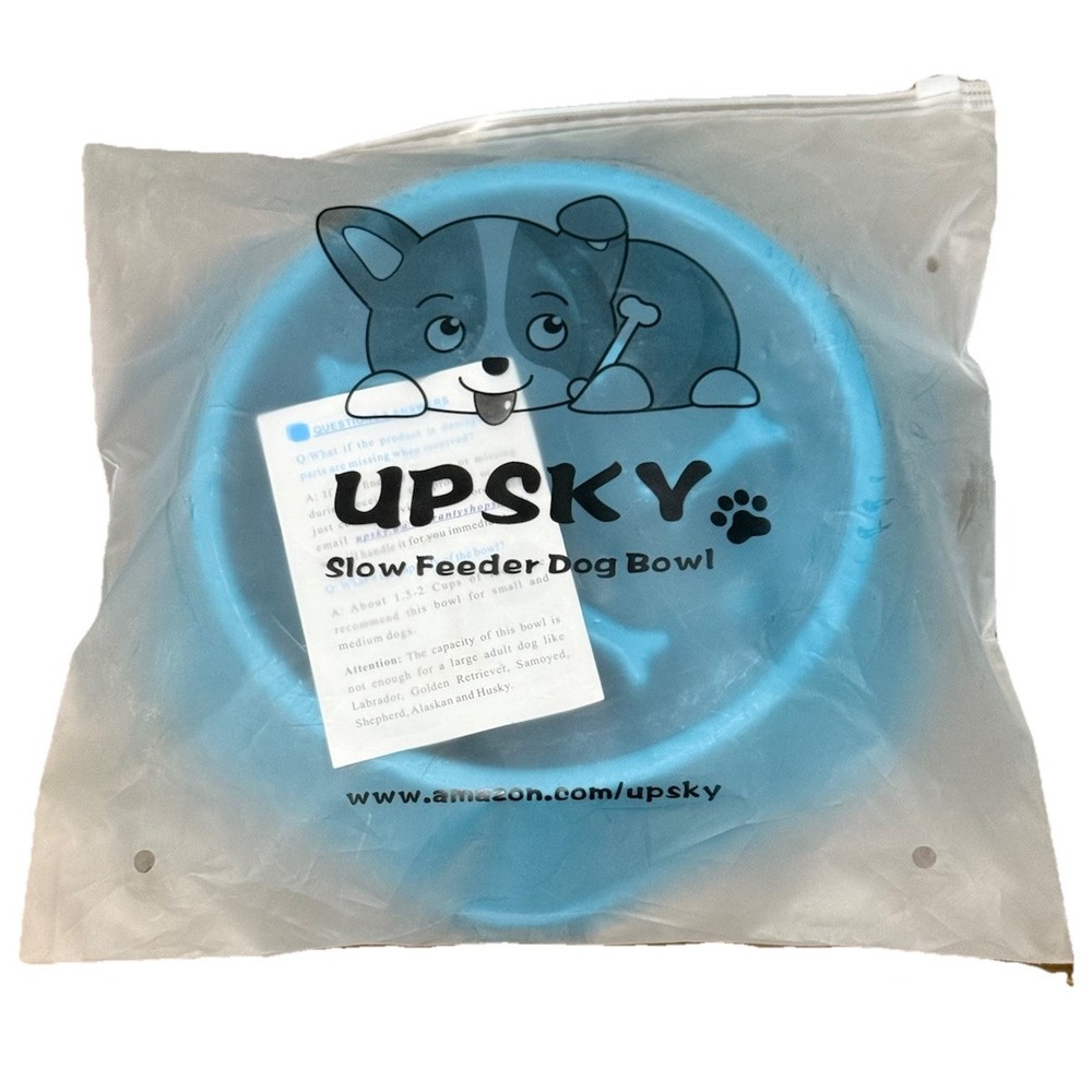 Upsky Slow Feeding Bowl Blue for Medium to‎ Small Dog Breed Brand New
